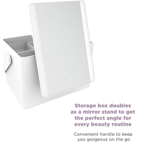 Conair LED-Lighted Storage Vanity Touchscreen Mirror- White - Picture 6 of 12